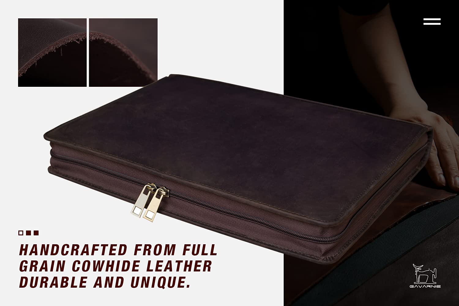 Personalized Business Binder - Custom Monogram Engraved Portfolio for Professionals | Unique Birthday & New Career Gifts | Dark Brown Leather Organizer | Perfect for Office Meetings, Client Presentations & Executive Gifting