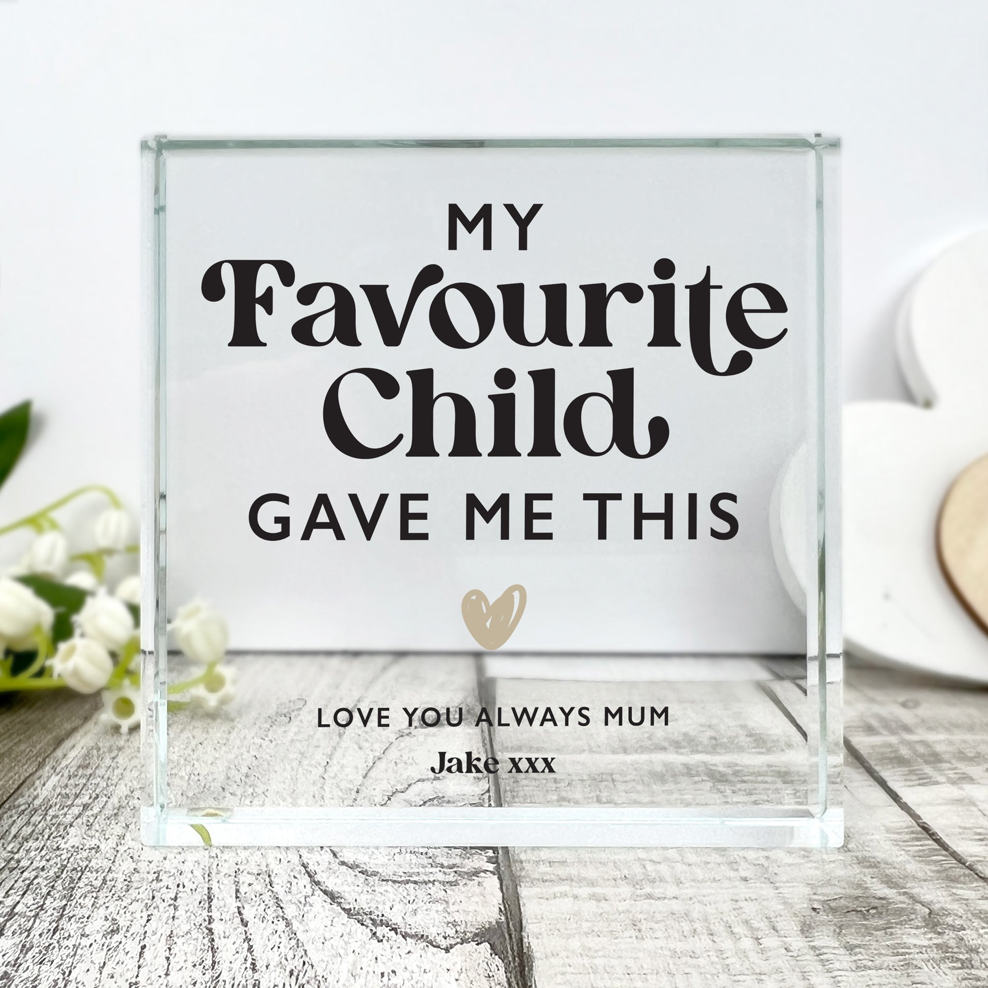 Personalized Crystal Token Gift from My Favorite Child - Engraved Keepsake for Parents, Grandparents & Loved Ones - Perfect for Birthdays, Anniversaries & Special Occasions