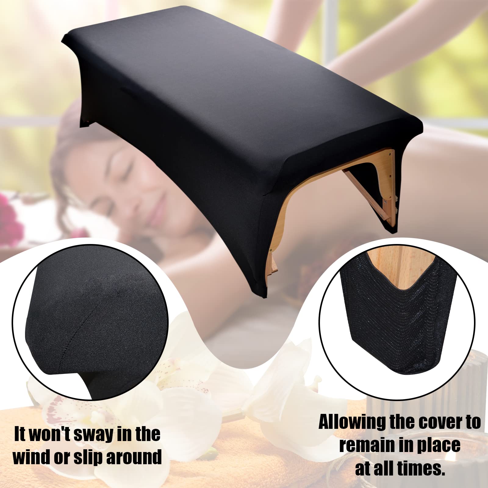 Stretchy Lash Bed Cover for Lash Extension Bed - Black Protective Spa Treatment Sheet Set for Lash Bed Topper & Massage Bed | Perfect for Eyelash Extension Salons, Spa Treatments & Professional Beauty Services