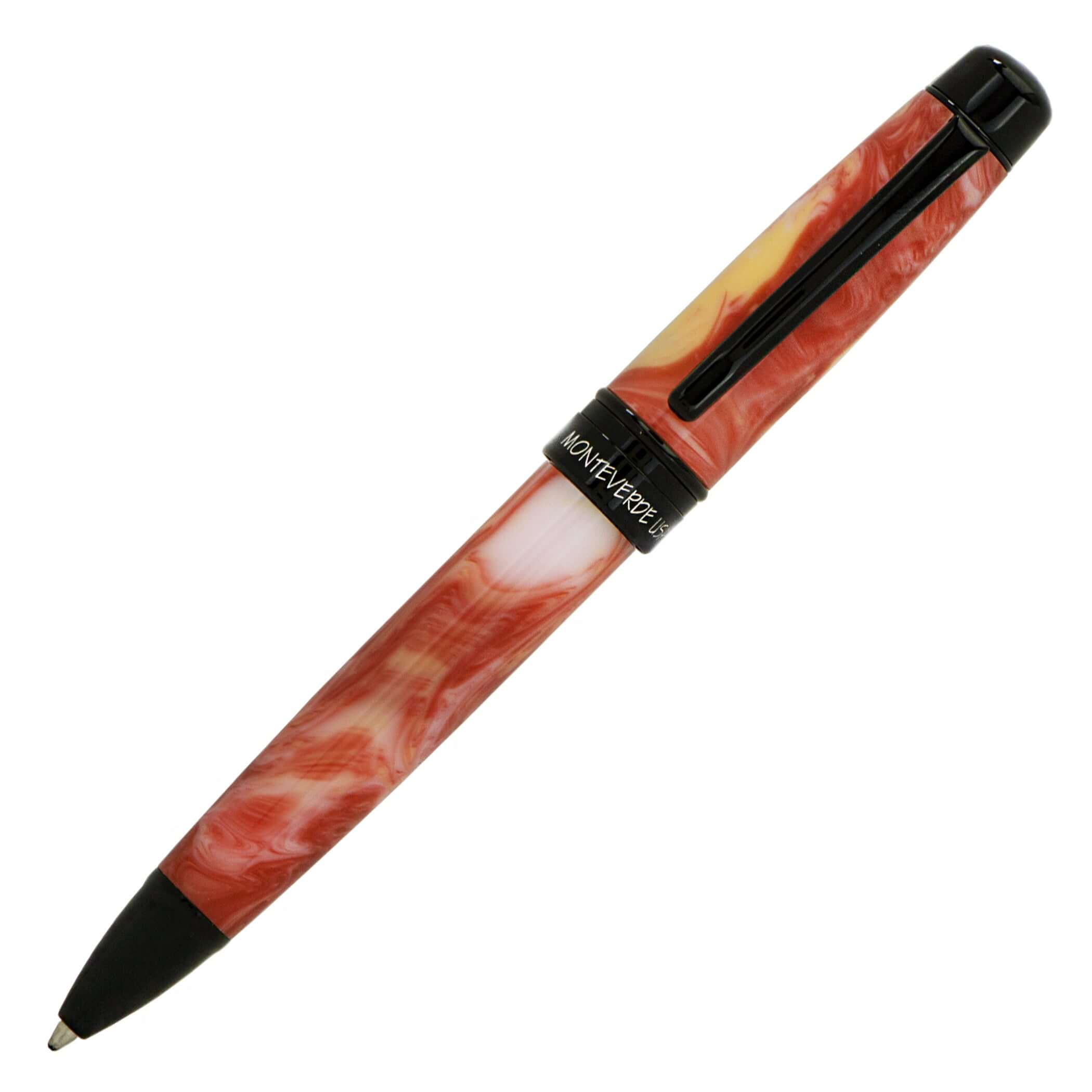 Monteverde Prima Red Swirl Ballpoint Pen - Premium Writing Instrument for Office, School & Gifts - Smooth Ink Flow for Everyday Use