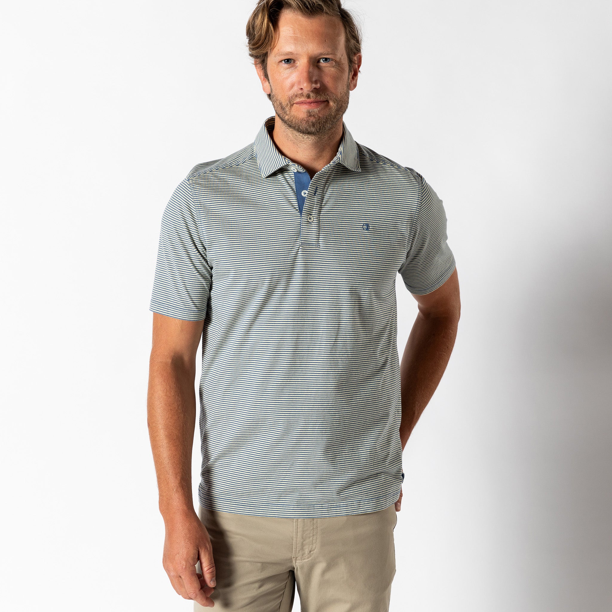 Hanover Premium Pima Cotton Polo Shirt - Classic Striped Men's Casual Top for Work, Golf & Everyday Wear