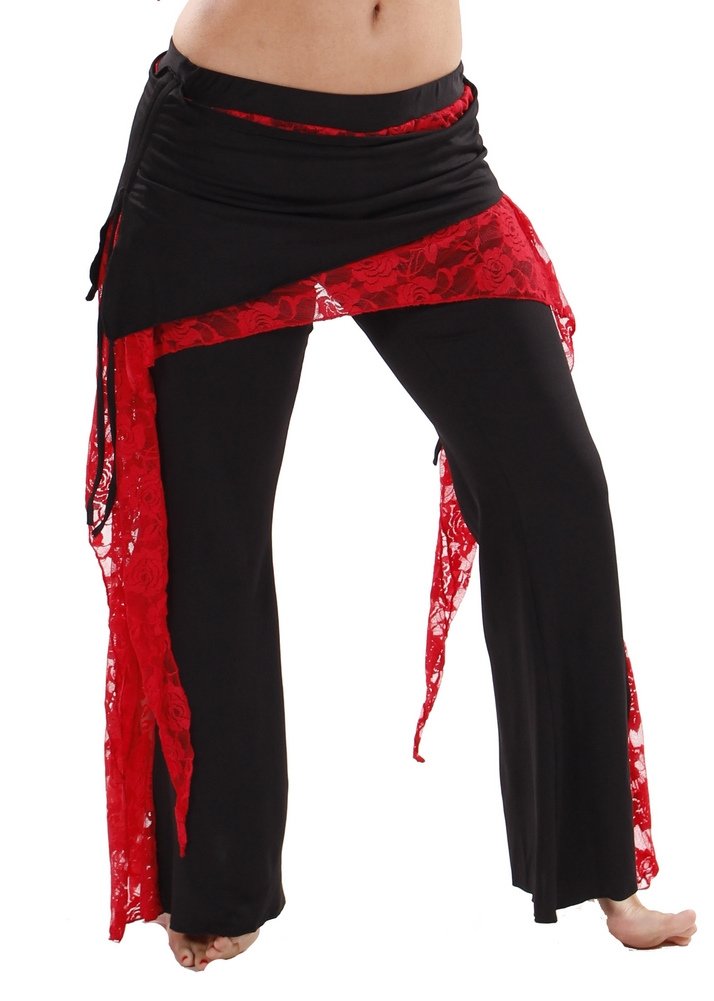 Belly Dance Harem Pants with Lace Overlay - Premium Comfort & Style | The Jenny Js | Perfect for Dance Performances, Yoga & Boho Fashion