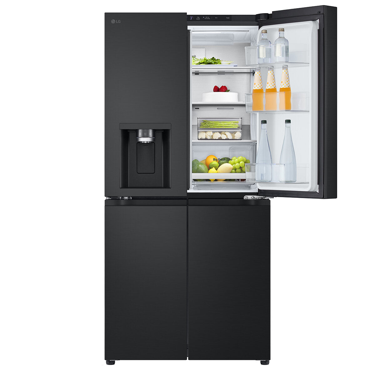 LG 508L French Door Refrigerator with Slim Non-Plumbed Ice and Water Dispenser - Matte Black (GF-LN500MBL) | Energy Efficient, Spacious Design for Modern Kitchens & Entertaining