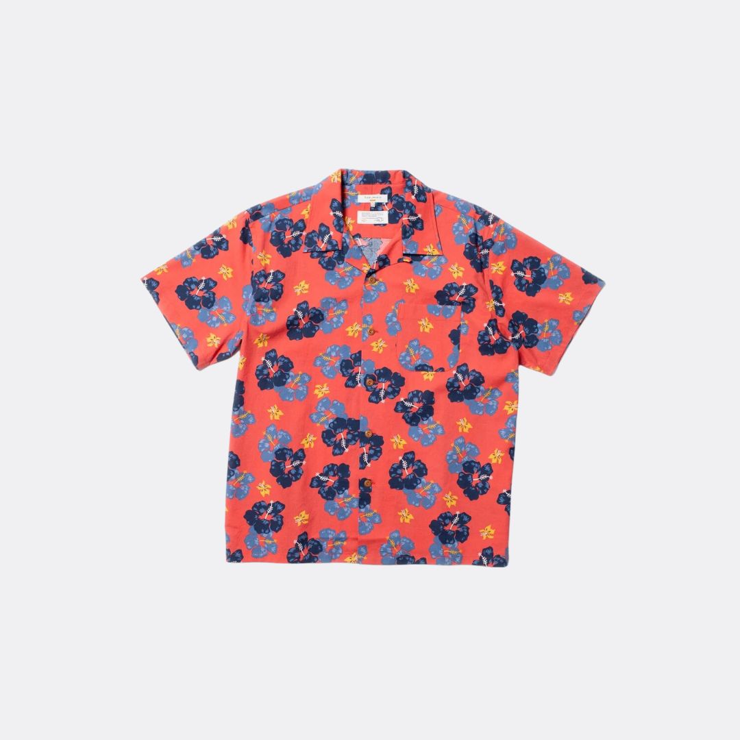 Arthur Flower Hawaiian Shirt for Men - Vibrant Red Aloha Shirt - Perfect for Beach Vacation, Luau Party & Summer Casual Wear