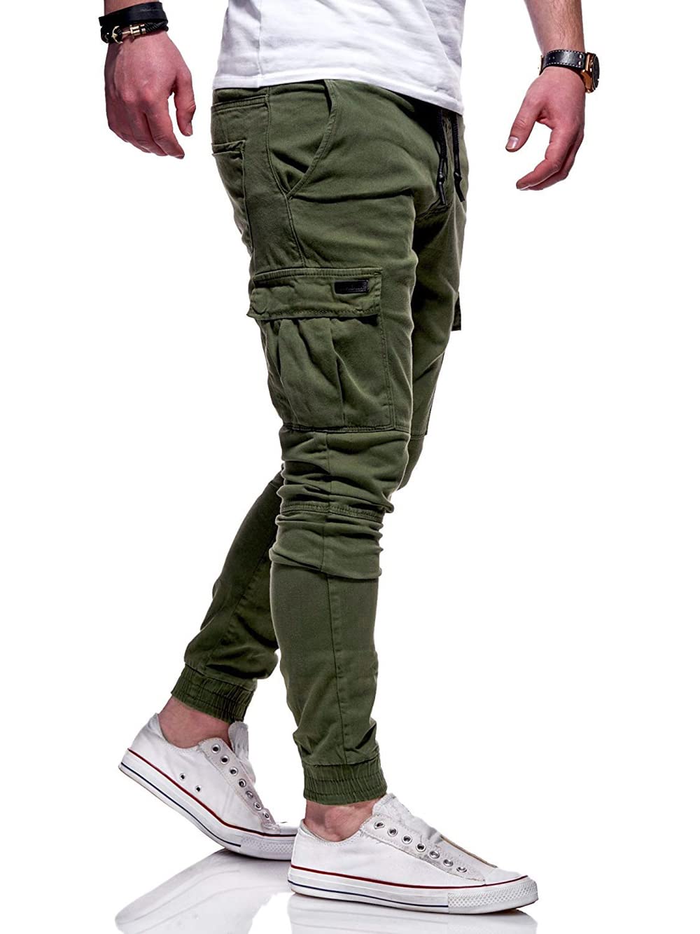 BUXKR Men's Cargo Jogger Pants - Casual Hiking & Workout for Outdoor Activities
