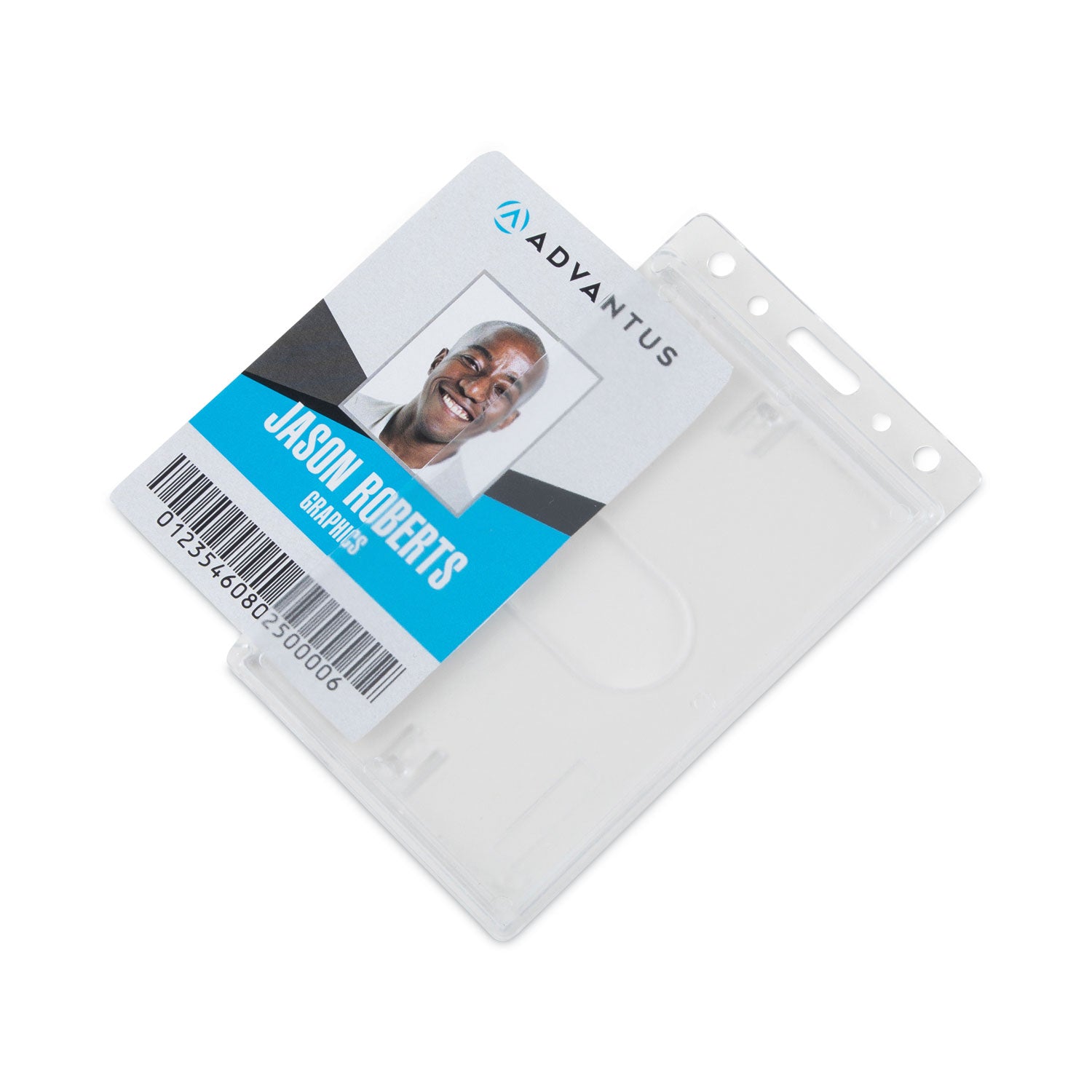 Advantus Frosted Vertical Badge Holders - 2.5 x 4.13 Inch Rigid ID Card Holders with 2.13 x 3.38 Insert (25/Box) - Perfect for Workplace Security, Events & Conferences