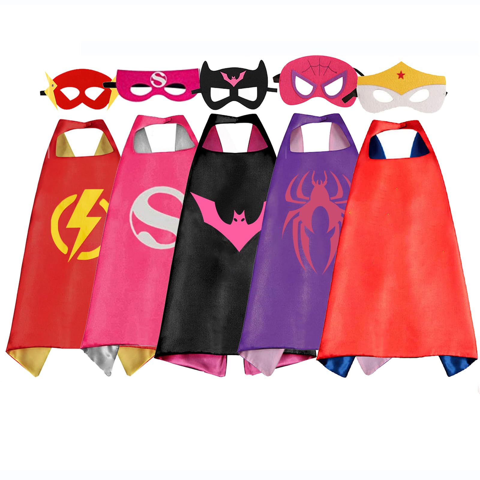 RioRand Kids Superhero Capes Set - 3 Pack Costume Dress Up Toys for Boys & Girls Ages 3-10 - Perfect for Birthday Parties, Halloween, Christmas Gifts & Pretend Play Adventures