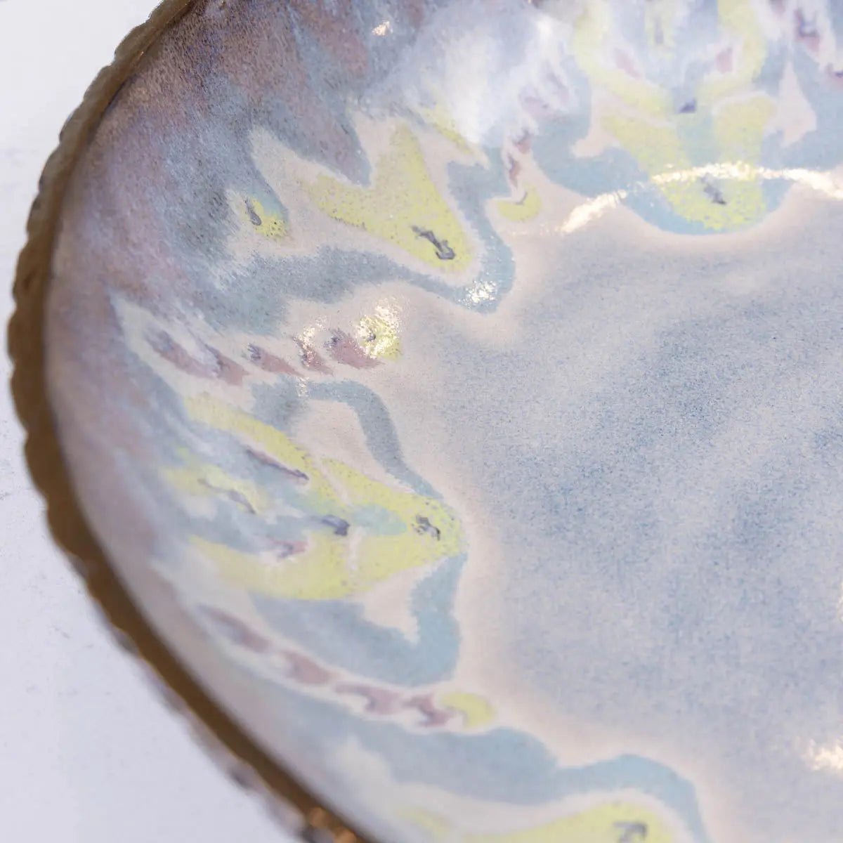 XXL Dark Chocolate Stoneware Serving Bowl - Decorative Bowl for Kitchen & Dining Room - Greens, Blues & Creams (Alchemy Collection) - Perfect for Entertaining, Holiday Decor & Table Centerpiece