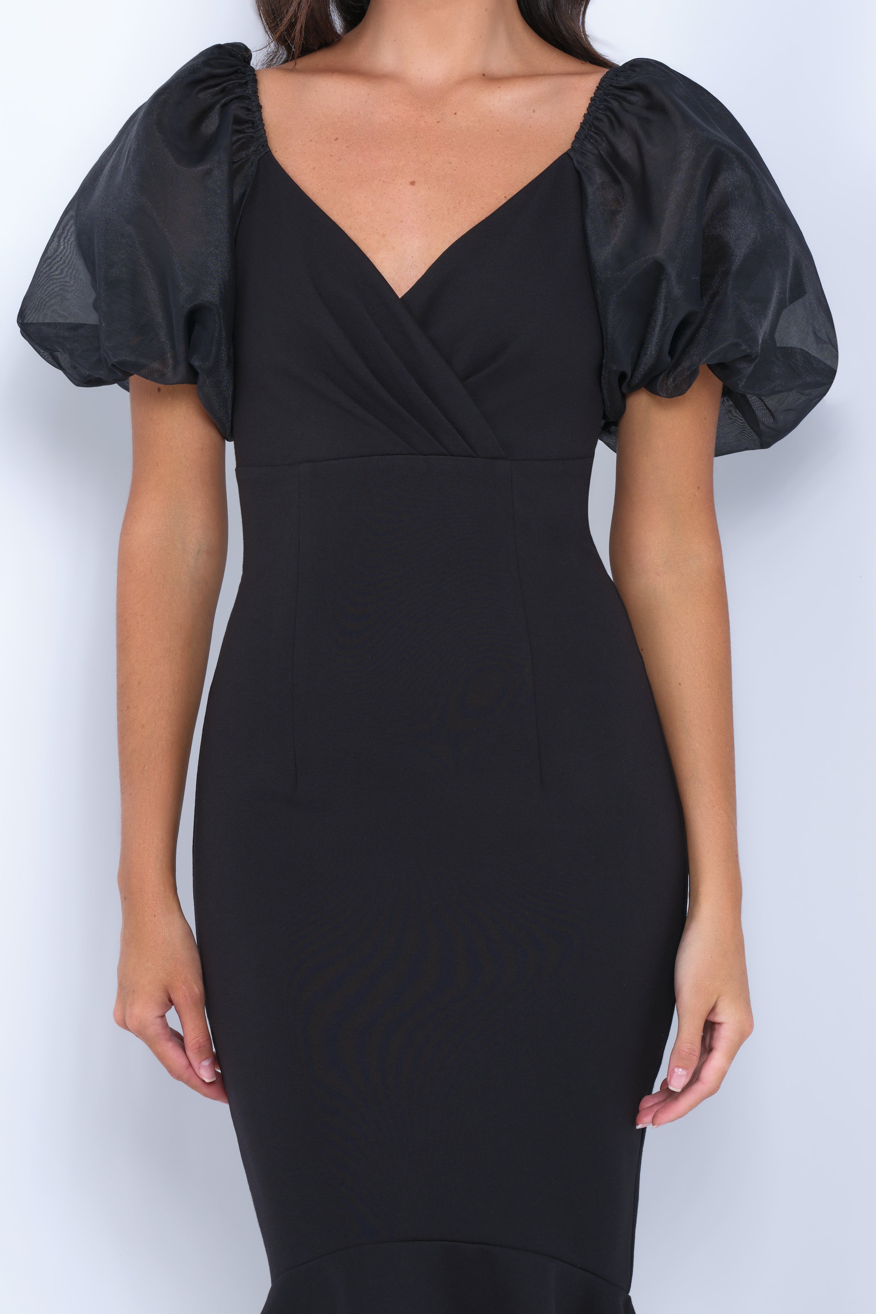 Elegant Black Diana Midi Dress for Women - Perfect for Office, Party & Special Occasions