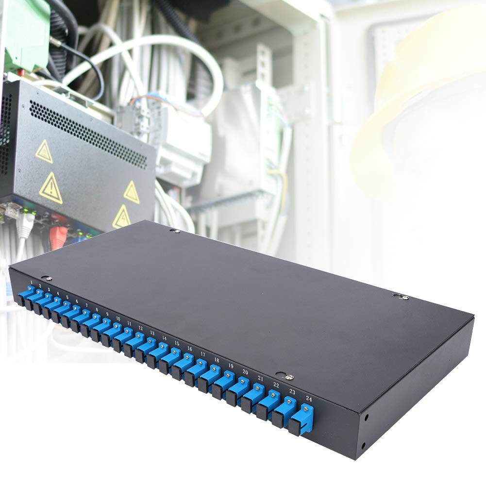 Wall-Mounted SC Fiber Optic Terminal Box - Black Patch Panel for Fiber Protection & Cable Management | Ideal for Home/Office Network Setup & Data Center Organization