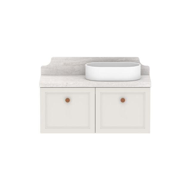 Premium ADP Mabel Wall Hung Vanity with Cherry Pie Solid Surface Benchtop - Modern Bathroom Sink Cabinet for Small Spaces & Ensuite Designs