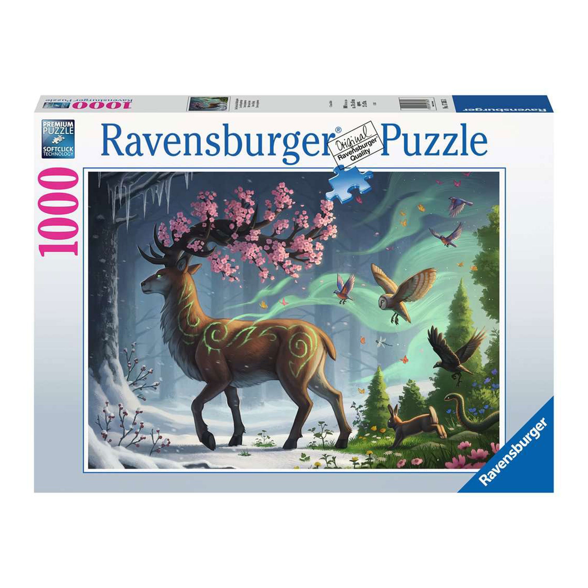 1,000 Piece Jigsaw Puzzle - Spring Deer Landscape Art for Adults & Kids - Perfect for Family Game Night & Relaxation