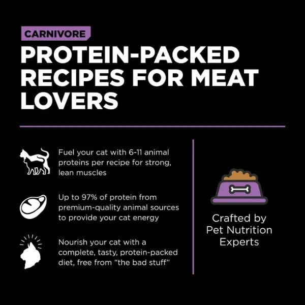 Go! Solutions Carnivore Grain-Free Dry Cat Food with Chicken, Turkey & Duck - High Protein Recipe for Indoor & Outdoor Cats - Perfect for Weight Management & Sensitive Stomachs