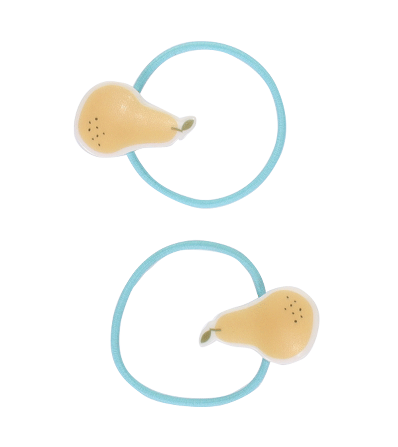 Sticky Lemon Set of 2 Pear-Shaped Hair Ties - Soft Stretchable Hair Accessories for Women & Girls (Perfect for School, Work & Everyday Use)