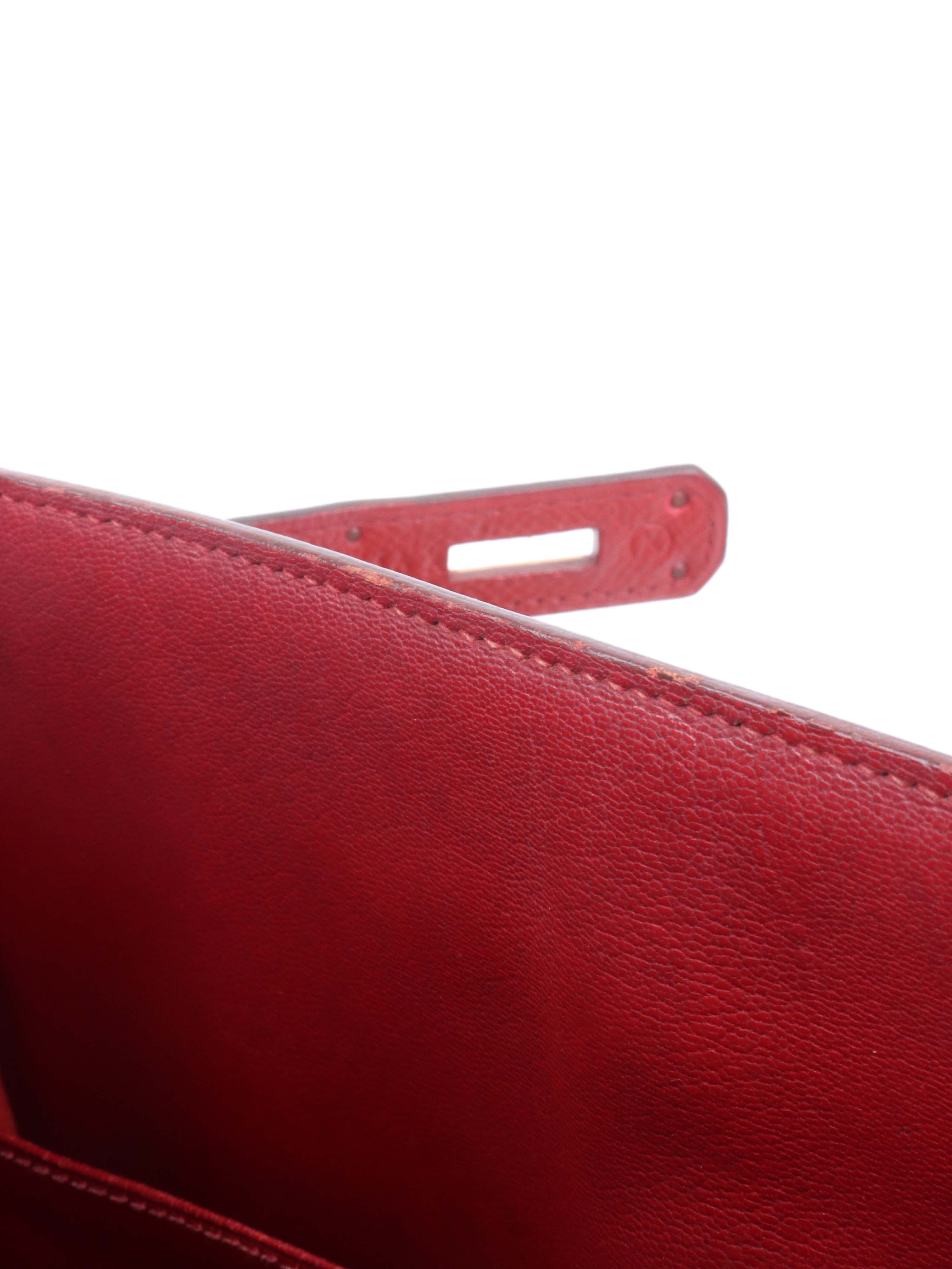 Authentic Hermes Kelly 32 Bag Rouge H Red Gold Hardware 1994 Vintage - Luxury Handbag for Women, Perfect for Parties & Special Occasions