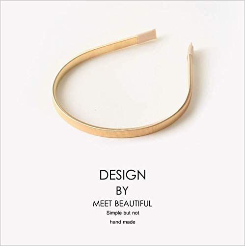 No Slip Thin Headbands for Women & Girls - Fashionable Skinny Hair Bands in Gold - Perfect for Workouts, Yoga, Office & Everyday Styling