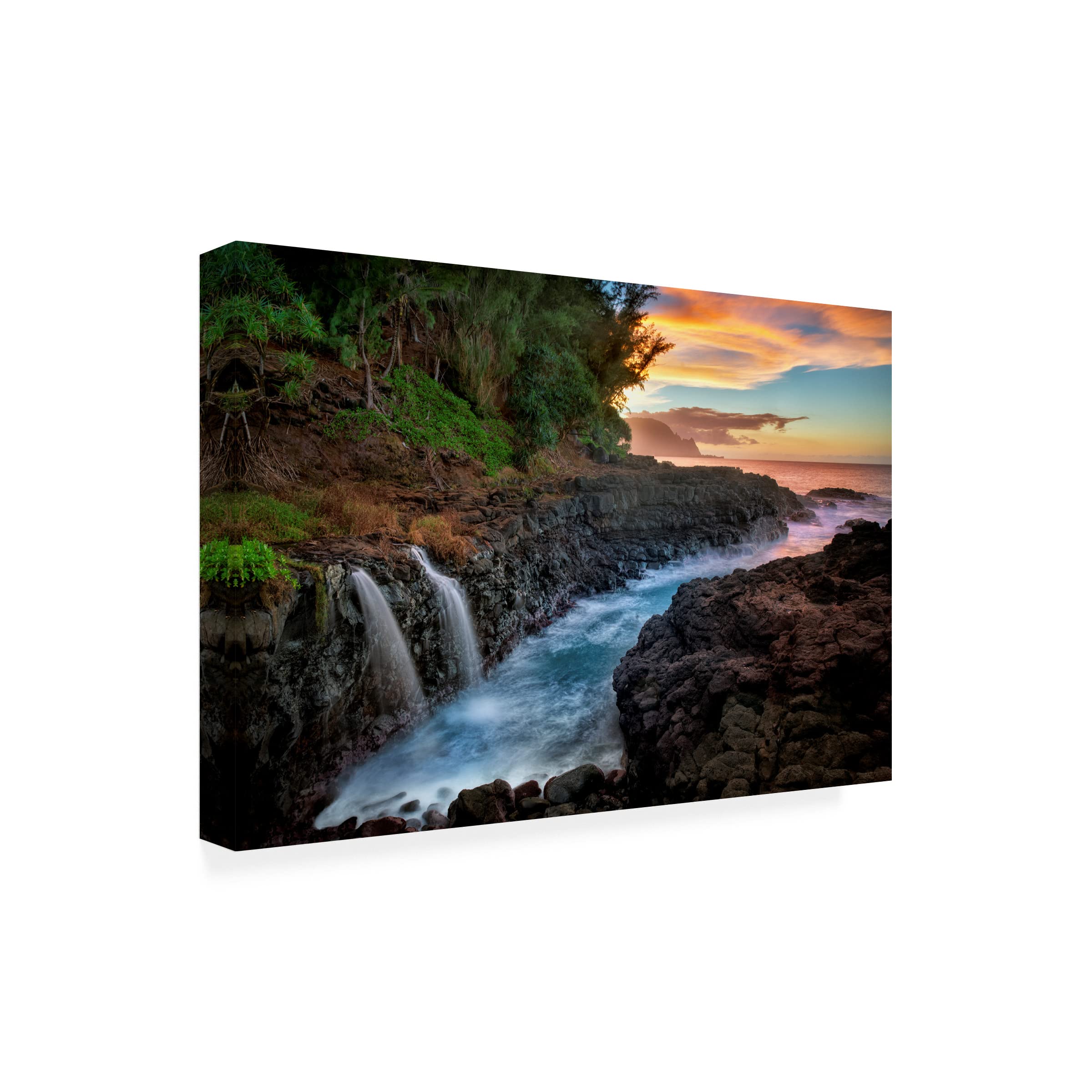 Dennis Frates 'River' Canvas Art Print - Handmade Wall Decor for Living Room, Bedroom & Office | Landscape Nature Painting for Home & Office Decor