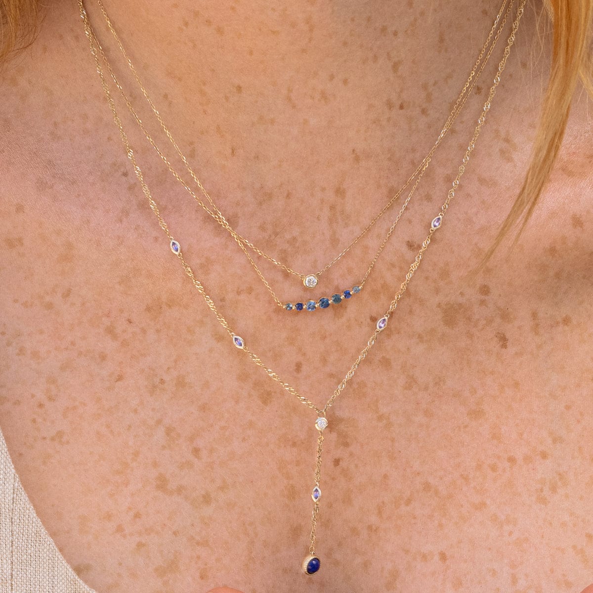Floating Montana Sapphire Necklace - Genuine Blue Gemstone Jewelry for Women - Perfect for Weddings, Anniversaries & Special Occasions