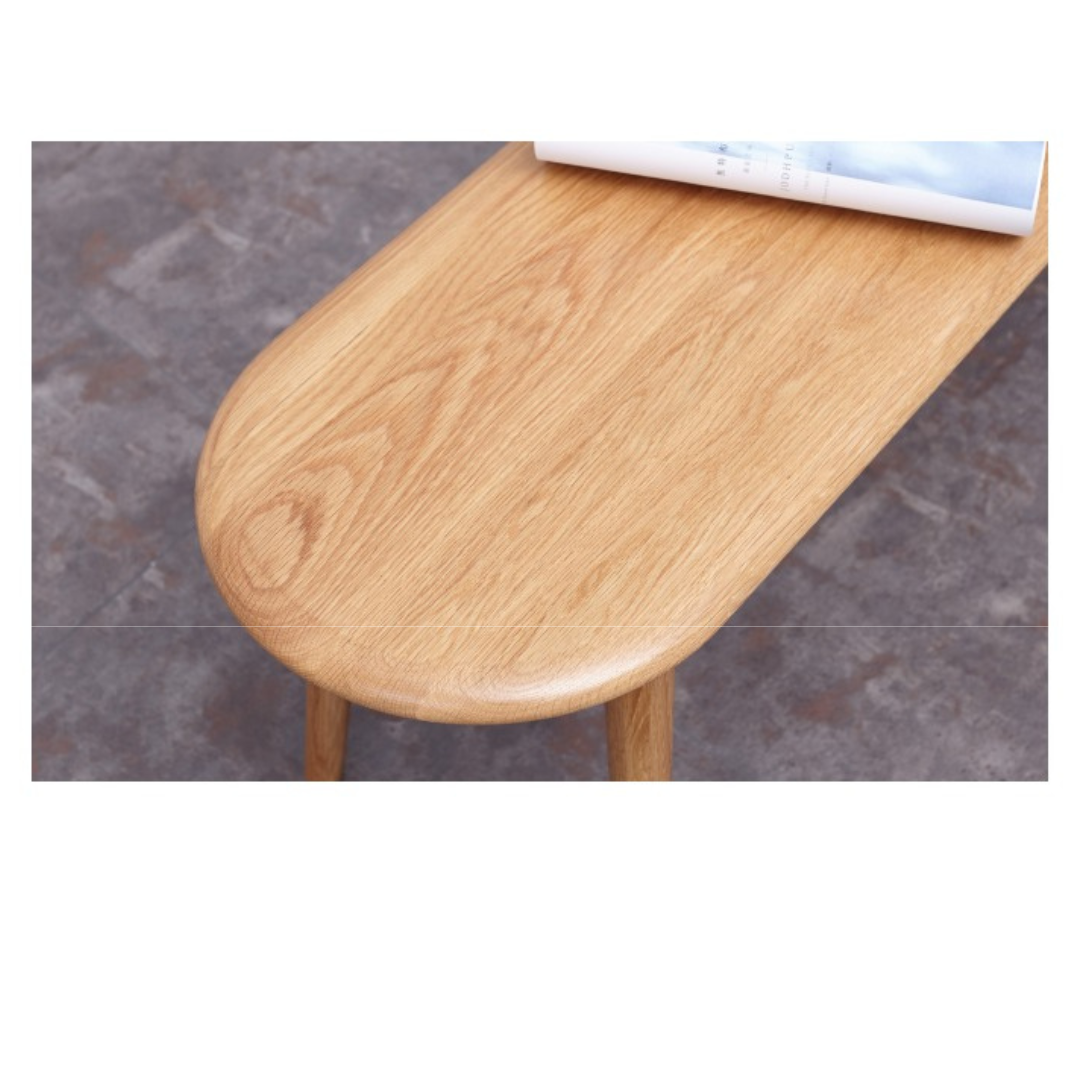 Solid Wood Bench - Oak, Black Walnut, Ash, Cherry - Handcrafted Rustic Stool for Entryway, Kitchen, or Garden Seating