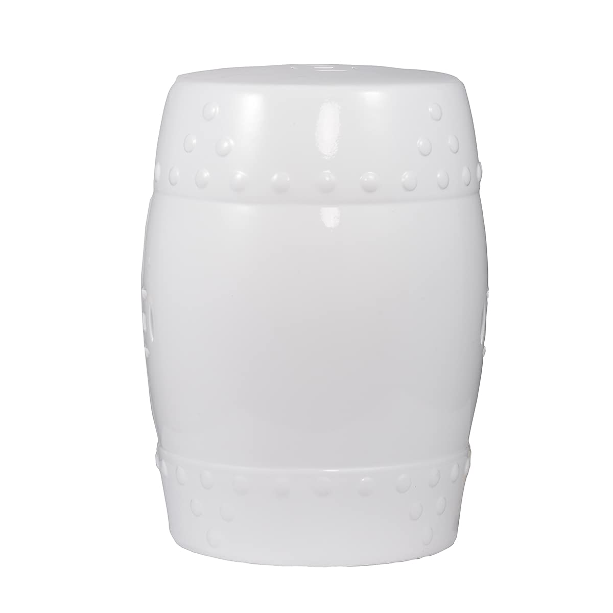 A&B Home Zella Garden Stool - White Outdoor Patio Furniture for Garden, Poolside, and Backyard Decor