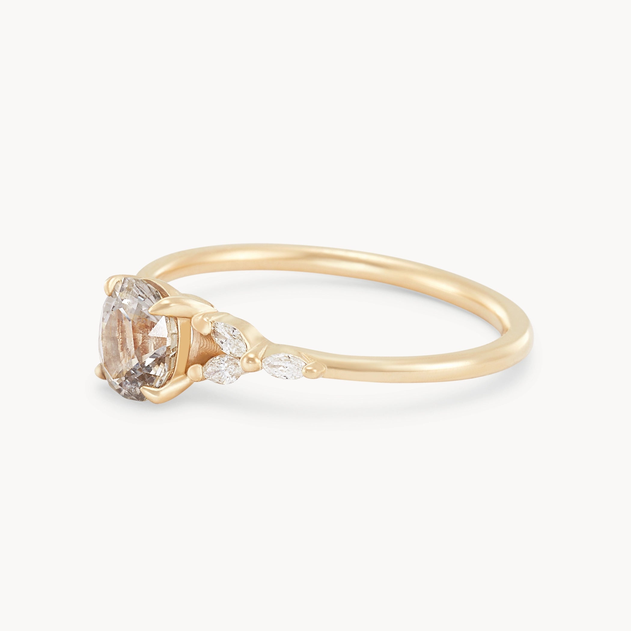 14K Yellow Gold Pink Sapphire Ring - Mystic Moonflower Unique Handmade Jewelry for Women, Perfect for Weddings, Anniversaries & Special Occasions