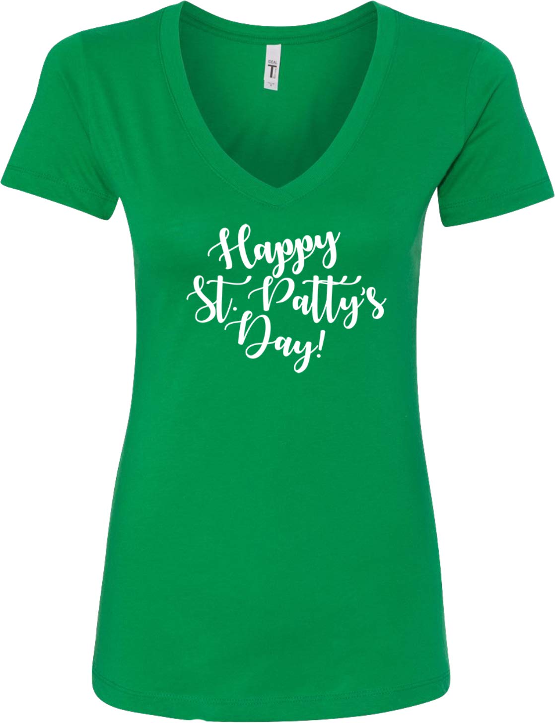 St. Patrick's Day Green V-Neck T-Shirt for Women - Cute & Comfortable St. Pattys Day Top for Party, Pub Crawl & Irish Celebration