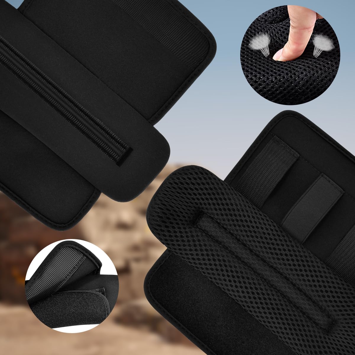ZINZ 2-Pack Universal Wide Shoulder Pads with Ultra Thick Cushion for Luggage, Backpacks & Crossbody Bags - Comfortable Support for Travel, Commuting & Daily Use