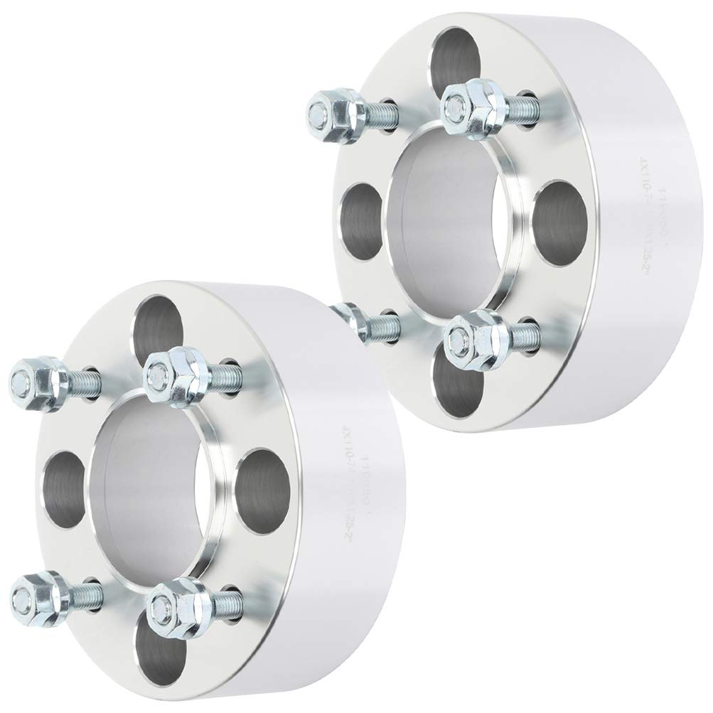2 Inch Wheel Spacers 4x110 Bolt Pattern 74.1mm Hub Bore with 10x1.25 Lug Nuts - Compatible with Honda TRX400EX, Kawasaki KVF650 Brute Force, Suzuki LT-F250 Ozark - 2PCS - Perfect for Off-Roading, ATV & UTV Upgrades