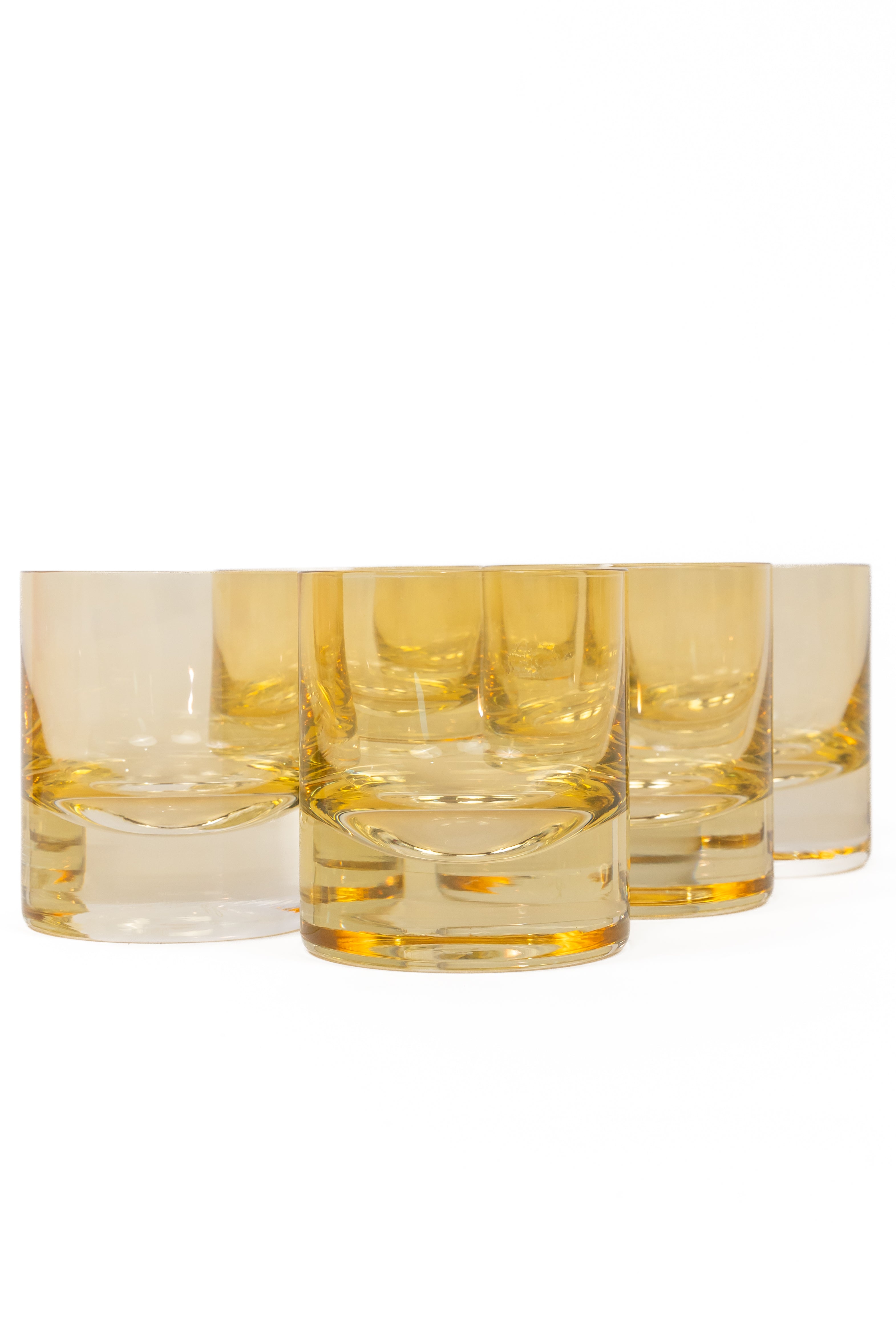 Estelle Colored Rock Glass Set of 6 - Vibrant Yellow Drinking Glasses for Cocktails, Juice & Iced Tea | Perfect for Parties, Bars & Home Entertaining