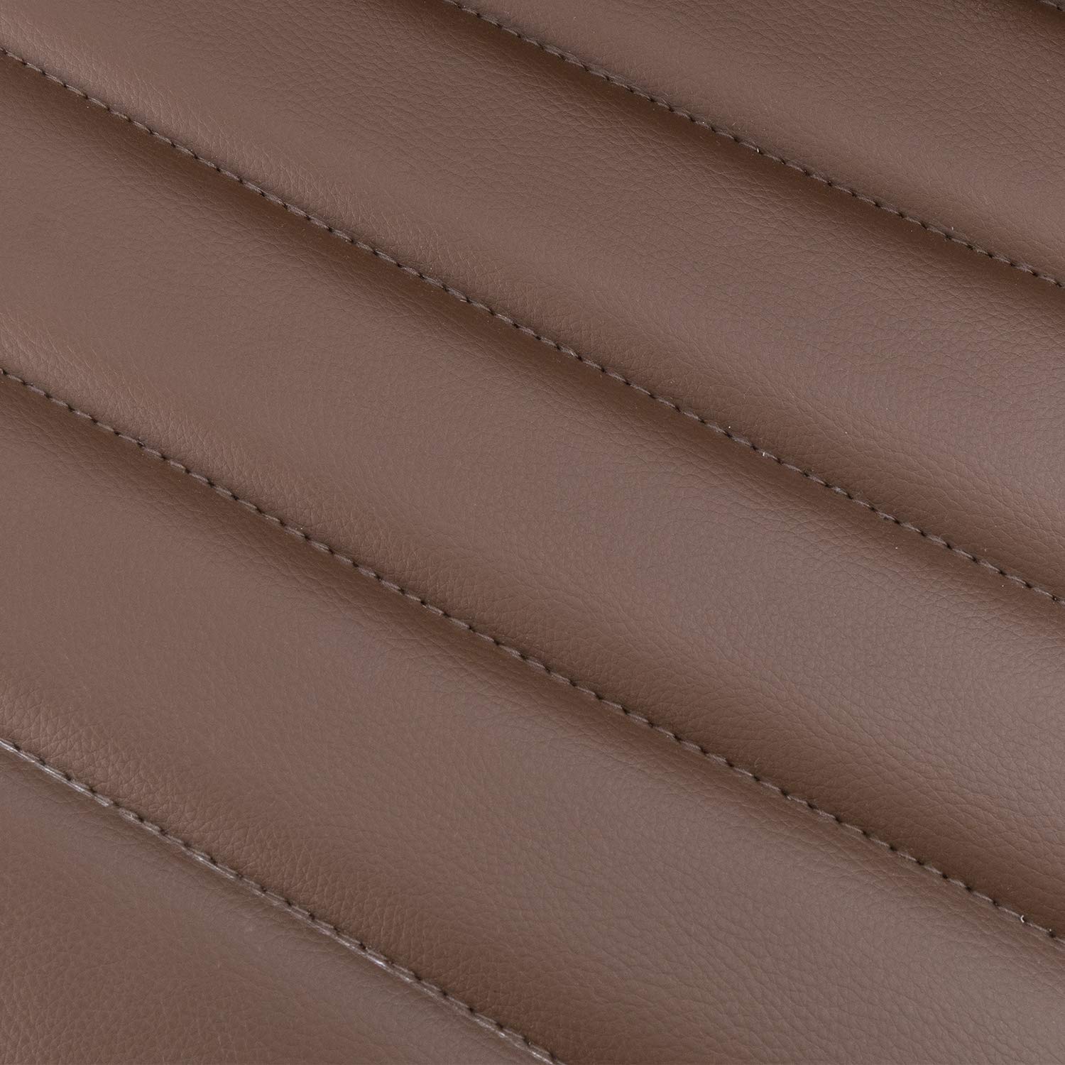 Furmax Mid Back Task Chair - Ergonomic Leather Swivel Office Chair with Ribbed Design, Armless Retro Computer Desk Chair for Home & Office (Brown) - Perfect for Workspaces, Makeup Vanity & Gaming Setups