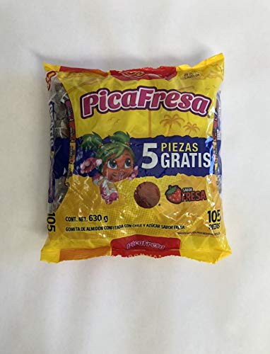Vero Pica Fresa Chili Strawberry Gummy Candy - 105 Pieces | Spicy & Sweet Mexican Candy | Perfect for Parties, Snacking & Gifts