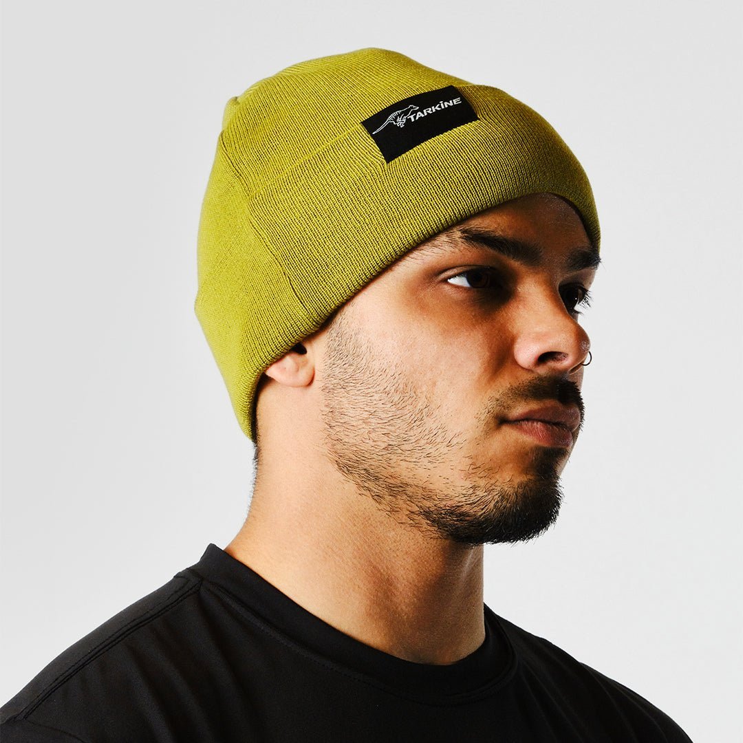 Men's Green Savage River Beanie - Warm Winter Knit Hat for Outdoor Activities, Hiking & Skiing