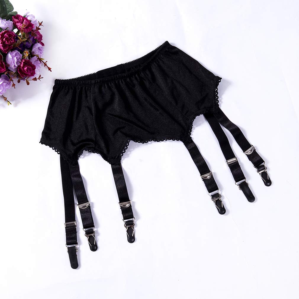Sexy Women's Mesh Garter Belt - High Waist Suspender Belt with 6 Metal Clips for Stockings & Lingerie | Perfect for Bridal, Boudoir & Special Occasions