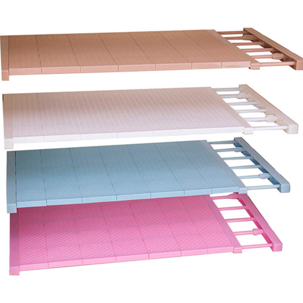Adjustable Shelf Closet Organizer - Heavy Duty Retractable Storage Rack Separator for Wardrobe, Kitchen Cabinet & Bookcase - Space Saving Solution for Home Organization