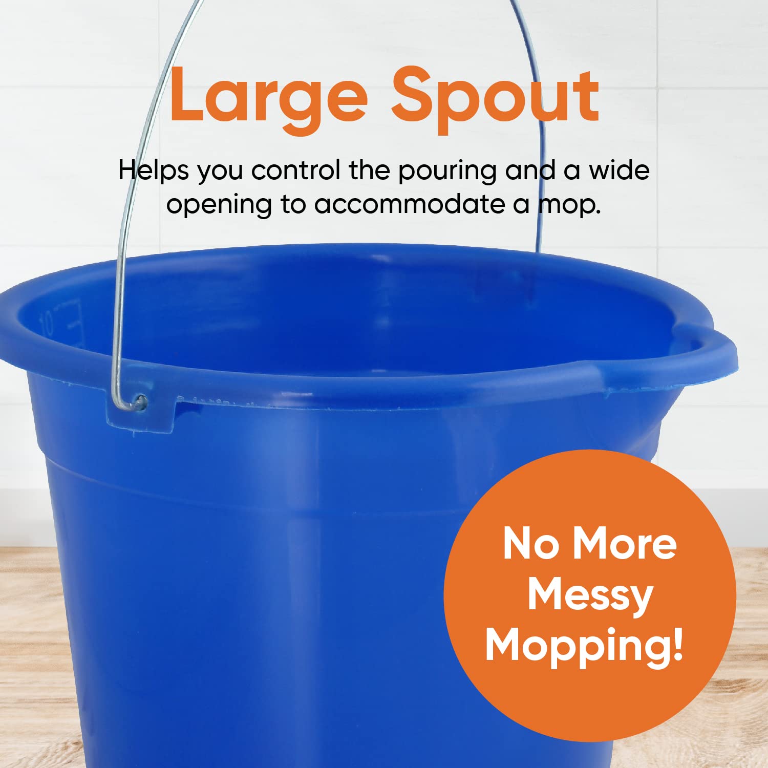 Superio 2 Gallon Plastic Bucket with Grip Handle - Durable Royal Blue Cleaning Pail for Car Washing, Mopping, Fishing & Camping - 10 Liter Multipurpose Utility Buckets (4 Pack) - Perfect for Home Cleaning, Outdoor Activities and DIY Projects