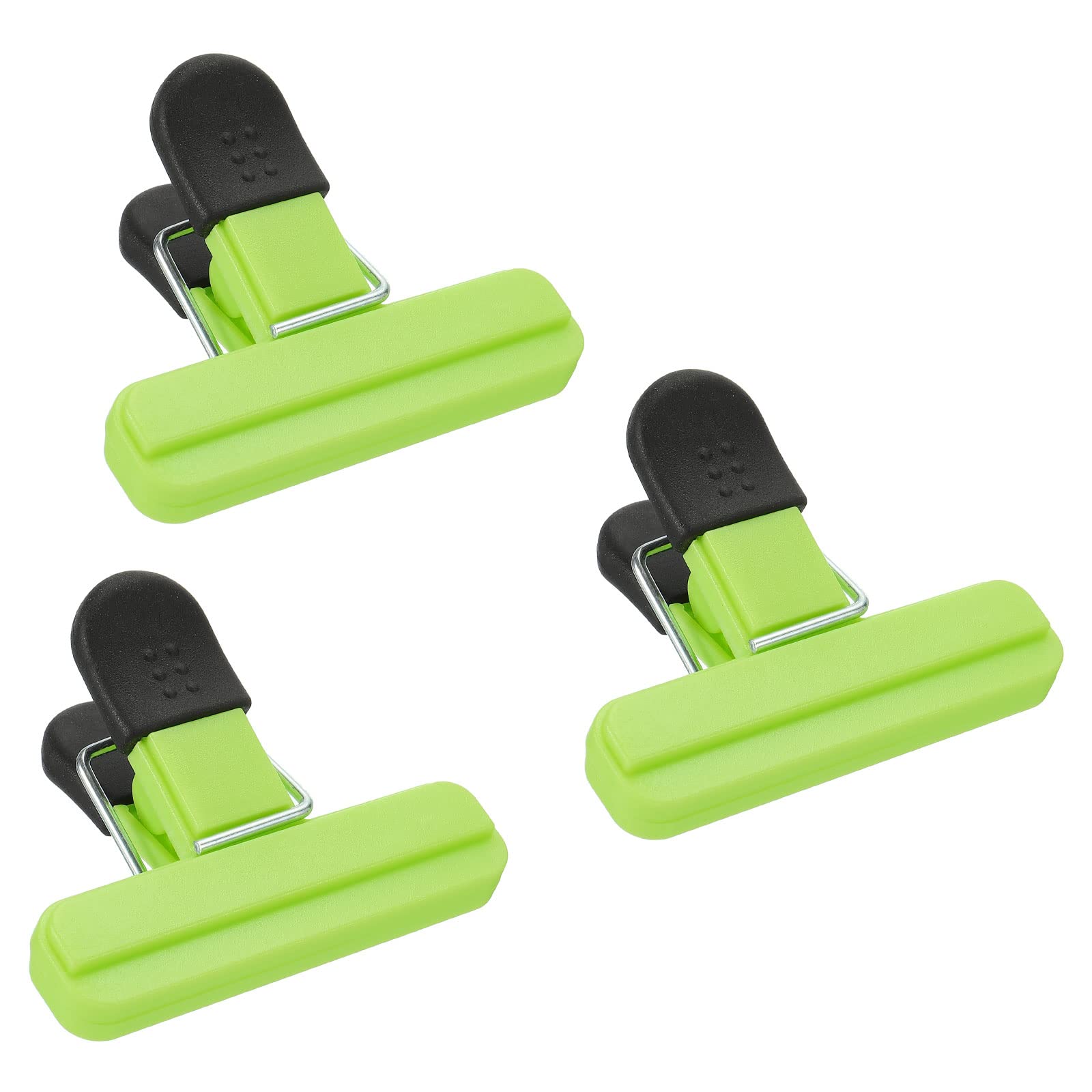 PATIKIL 3 Inch Plastic Storage Clips - 3 Pack Food Bag Sealer Clamps for Kitchen Storage, Paper Files & Photo Organization (Grass Green) - Perfect for Pantry, Office & Craft Room Organization