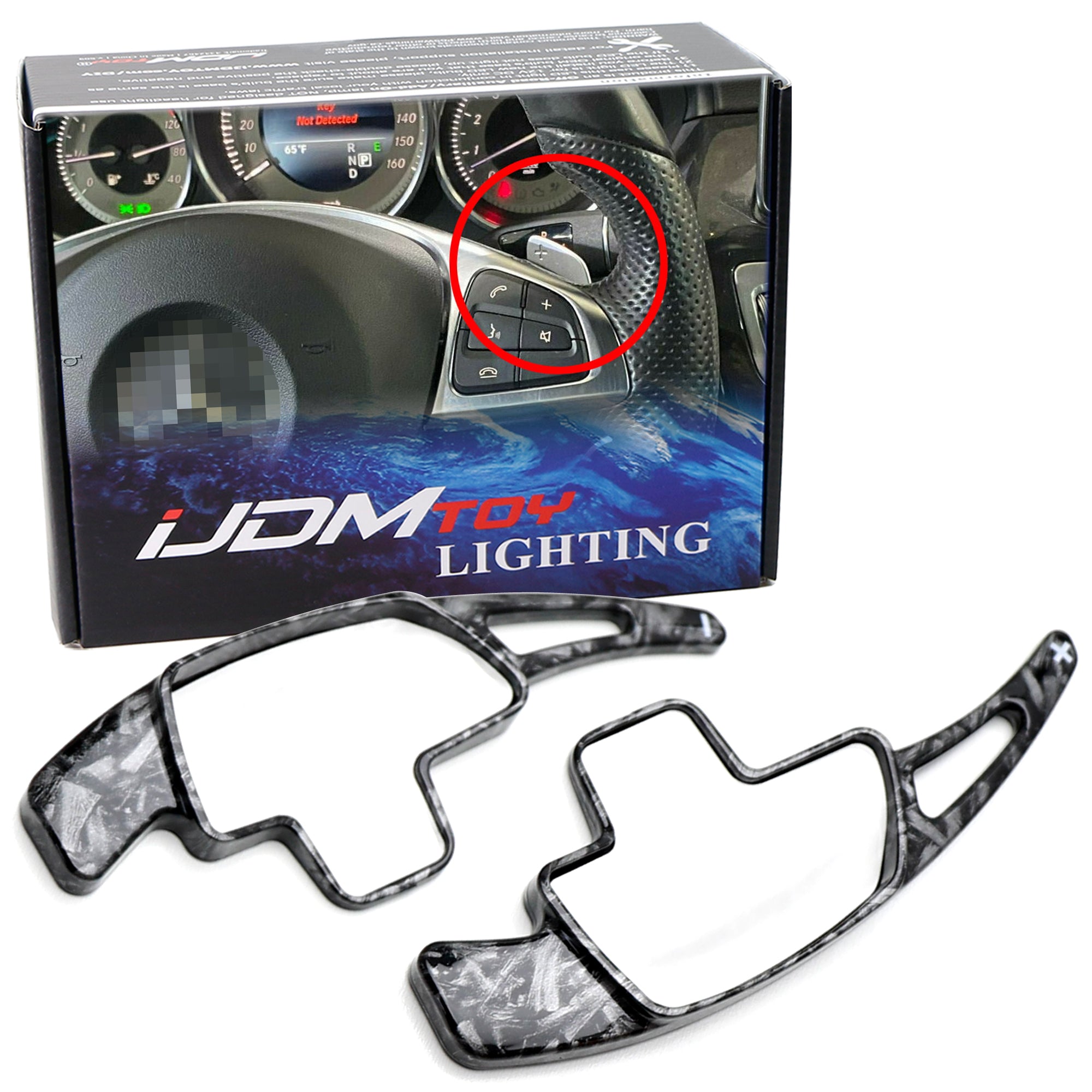 Premium Forged Carbon Fiber Steering Wheel Paddle Shifters for Mercedes-Benz W204 W212 W218 Models - Upgrade Your Driving Experience with Sporty Gear Shifting (Perfect for Racing Enthusiasts & Performance Driving)