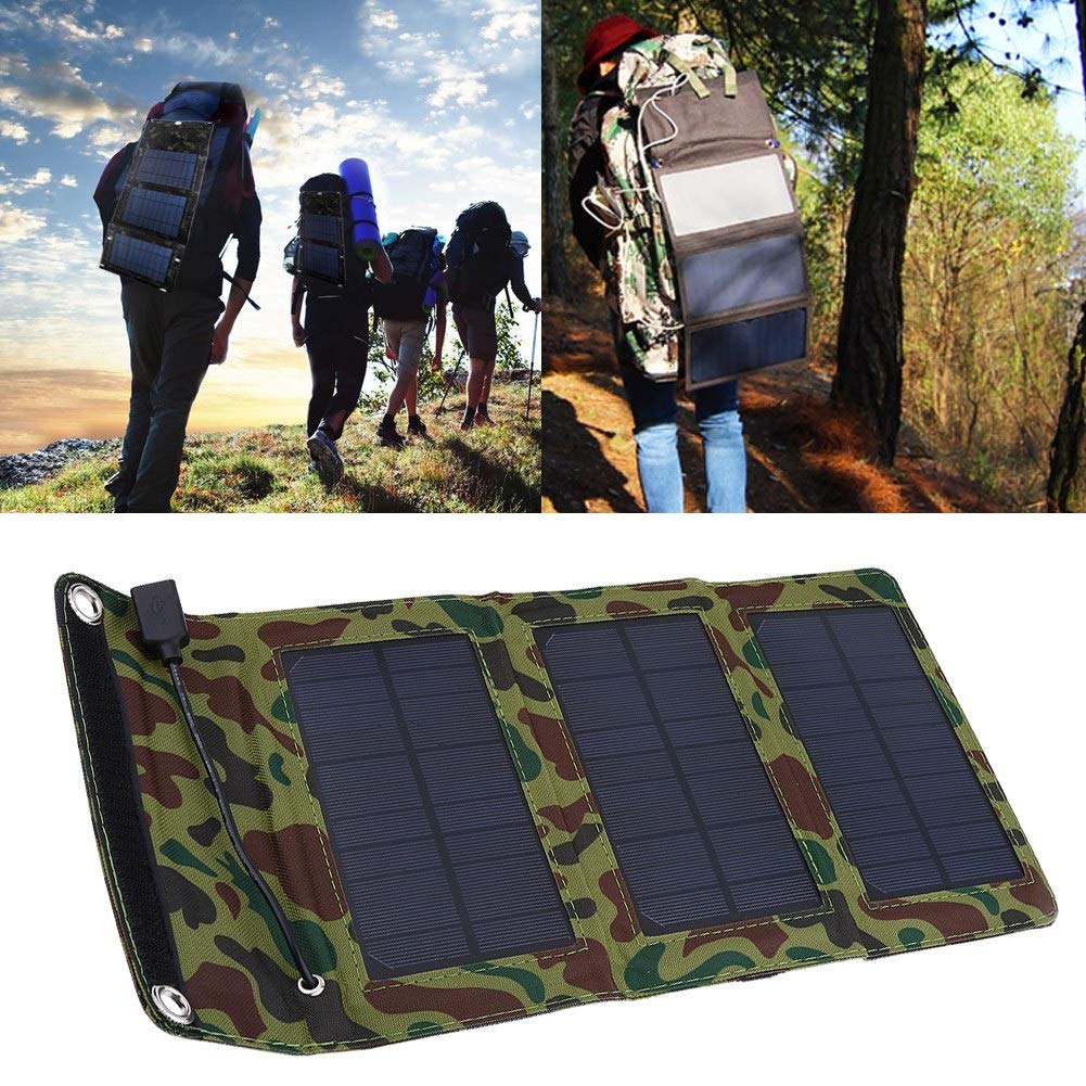 Portable USB Solar Panel Charger - Waterproof 3-Panel Solar Power Bank for Phones, Camping, Hiking & Outdoor Activities | Fast Charging Mobile Battery Pack for Emergency & Travel Use