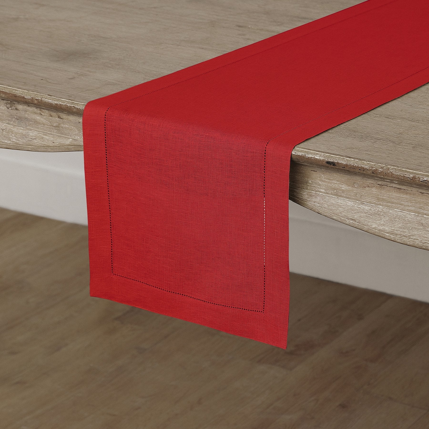 Elegant Classic Hemstitch Table Runner - Premium Linen Dining Decor for Weddings, Parties & Home Styling