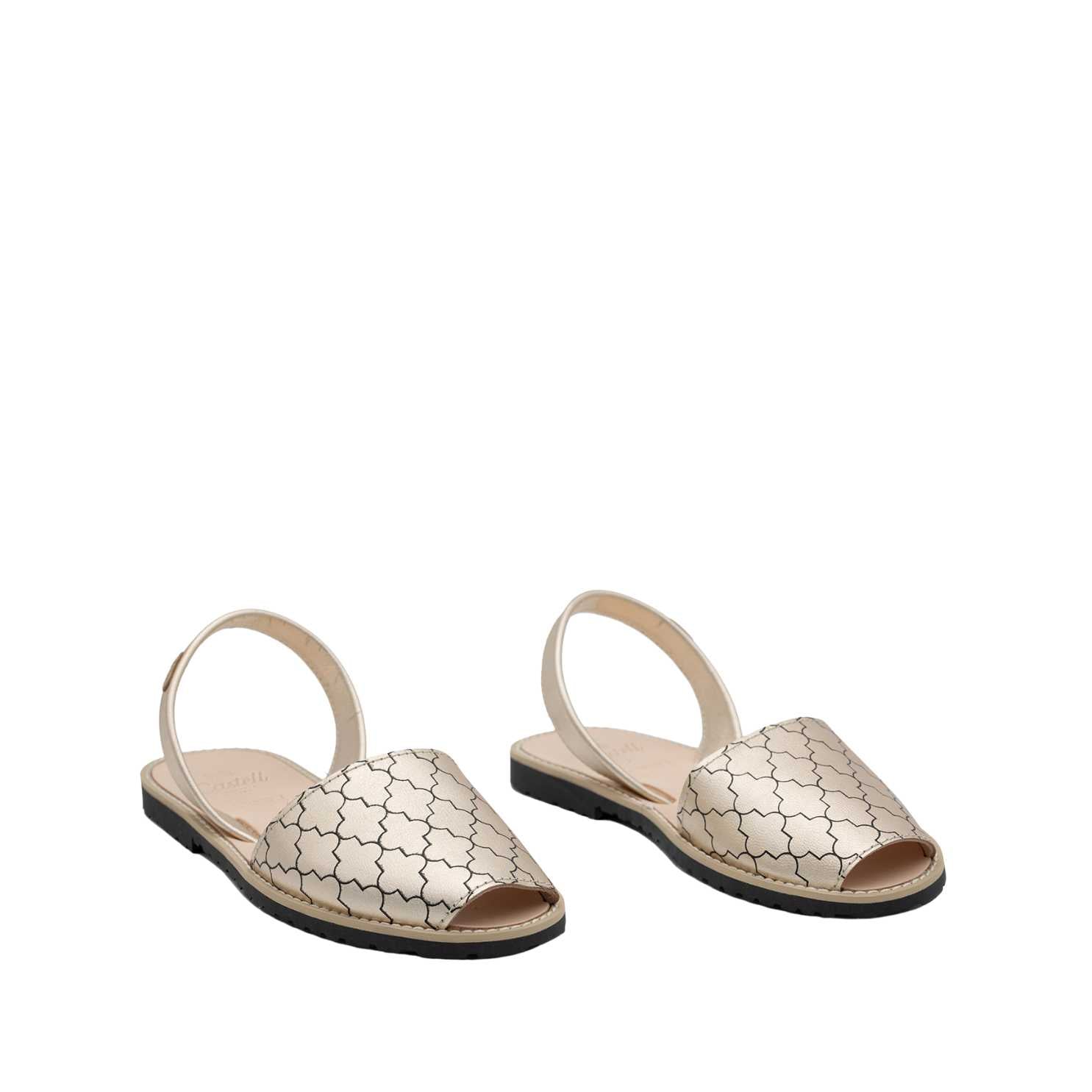 Open Toe Leather Menorcan Sandals with Sling Back - Madona 1056 Mosaico | Comfortable Summer Casual Shoes for Beach, Vacation & Outdoor Walking
