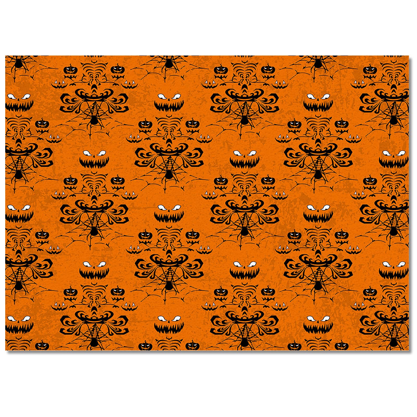 4' x 6' Halloween Ghost Grimace Pumpkin Area Rug - Non-Slip Haunted Mansion Orange Carpet for Living Room, Bedroom, Dorm - Spooky Home Decor for Fall & Halloween Parties