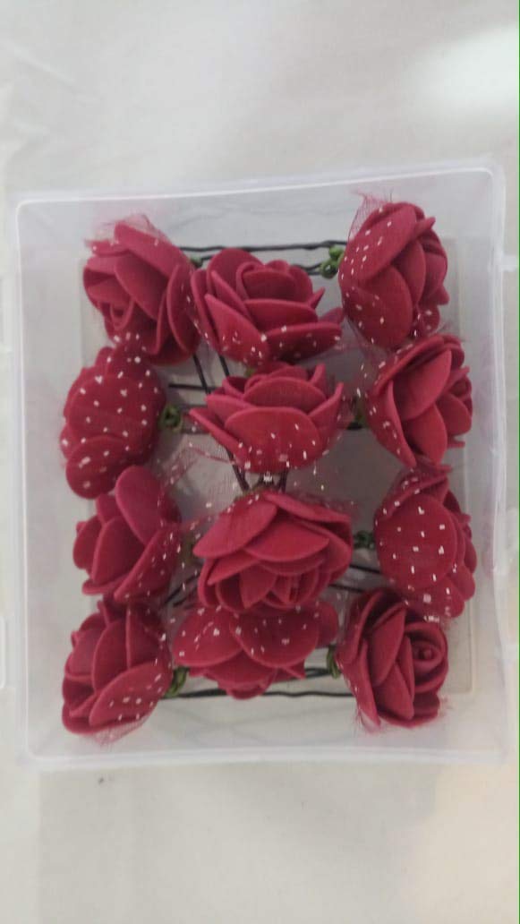 Elegant Flower Juda Hair Pins for Women & Girls - 12 Pack Hair Accessories for Weddings, Parties & Everyday Styling