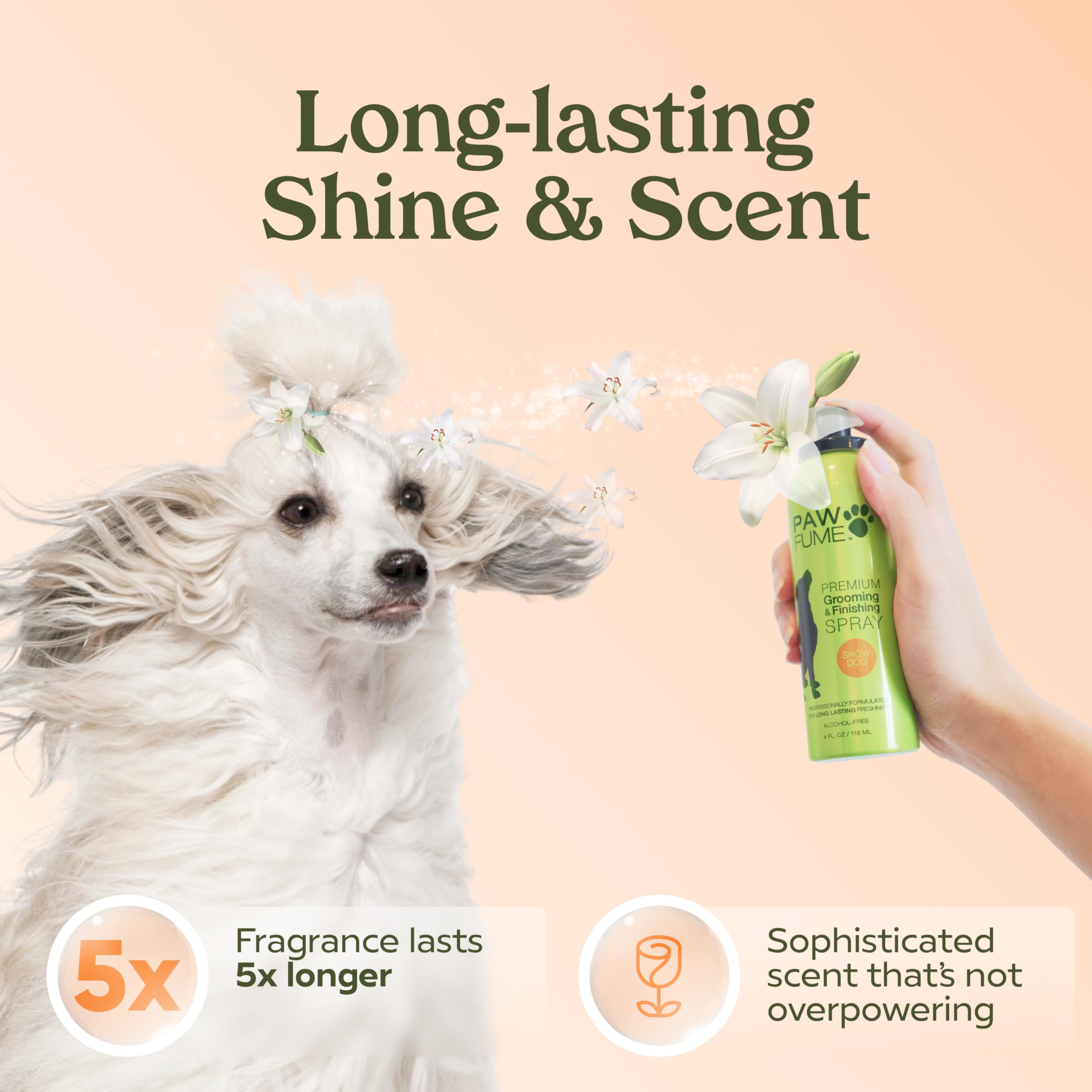 PAWFUME Premium Grooming Dog Spray for Show Dogs & Blue Ribbon - Odor Control & Shine Enhancer for Professional Dog Grooming, Shows & Daily Care