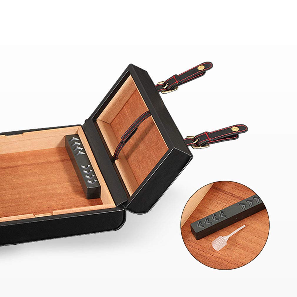 Premium Travel Cigar Humidor Case - Cedar Wood Lined Leather Portable Cigar Box with Humidifier | Perfect for Business Gifts, Wedding, Anniversary & Birthday Presents | Great for Travel, Outdoor & Home Cigar Storage