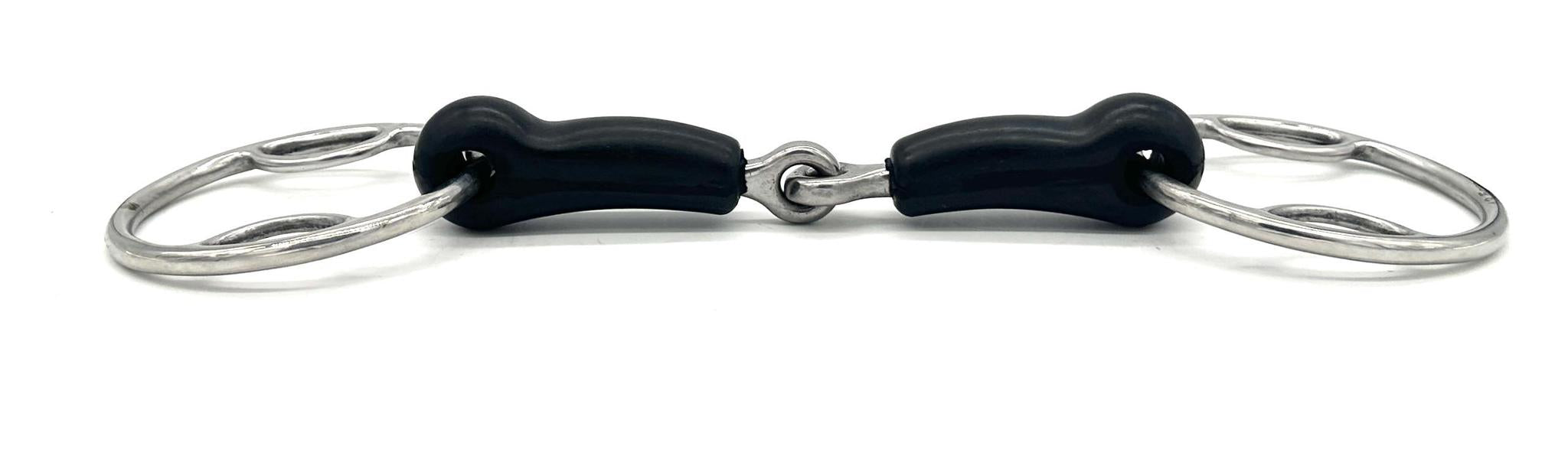 Jake Adams Rubber Single Jointed Bevel Bit - Durable Horse Training Bit for Western & English Riding, Perfect for Trail Riding & Dressage