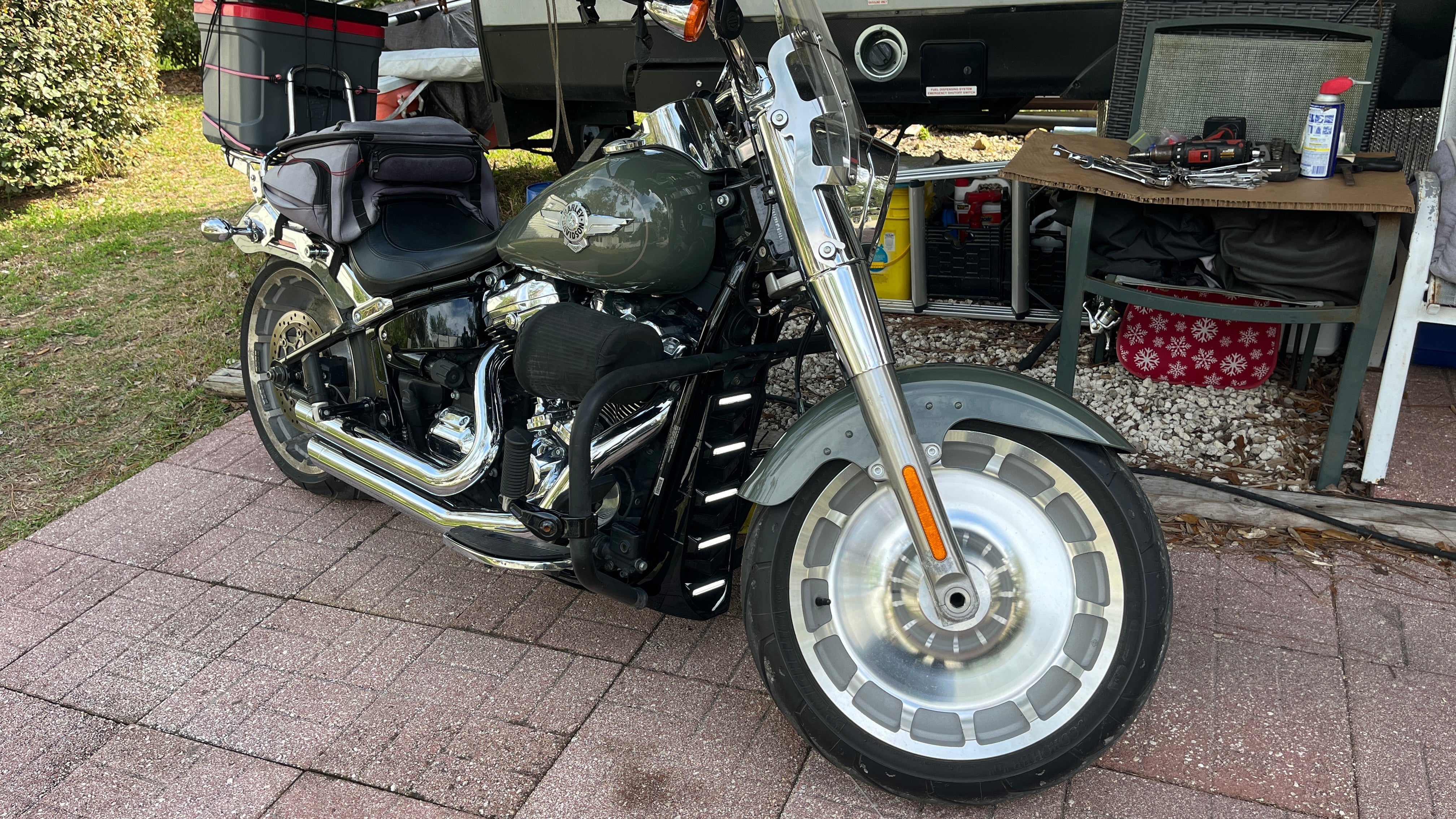 Eagle Lights LUMENSHIELD Chin Spoiler & Radiator Guard with LED Light Bars for 2018+ Harley Davidson Softail - Motorcycle Front Protection & Custom Styling for Night Riding & Urban Commuting