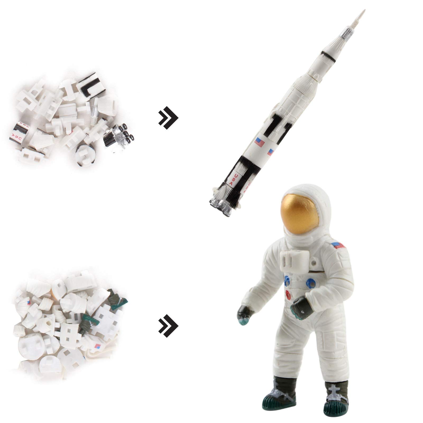 Vokodo Space Toys Station Building Kit - 4 Moon Capsules, Astronaut Rocket & Lunar Lander - STEM Educational 3D Puzzle for Kids - NASA Inspired Science Exploration Toy - Perfect Gift for Boys & Girls - Birthday, Christmas, Easter & STEM Learning Activities