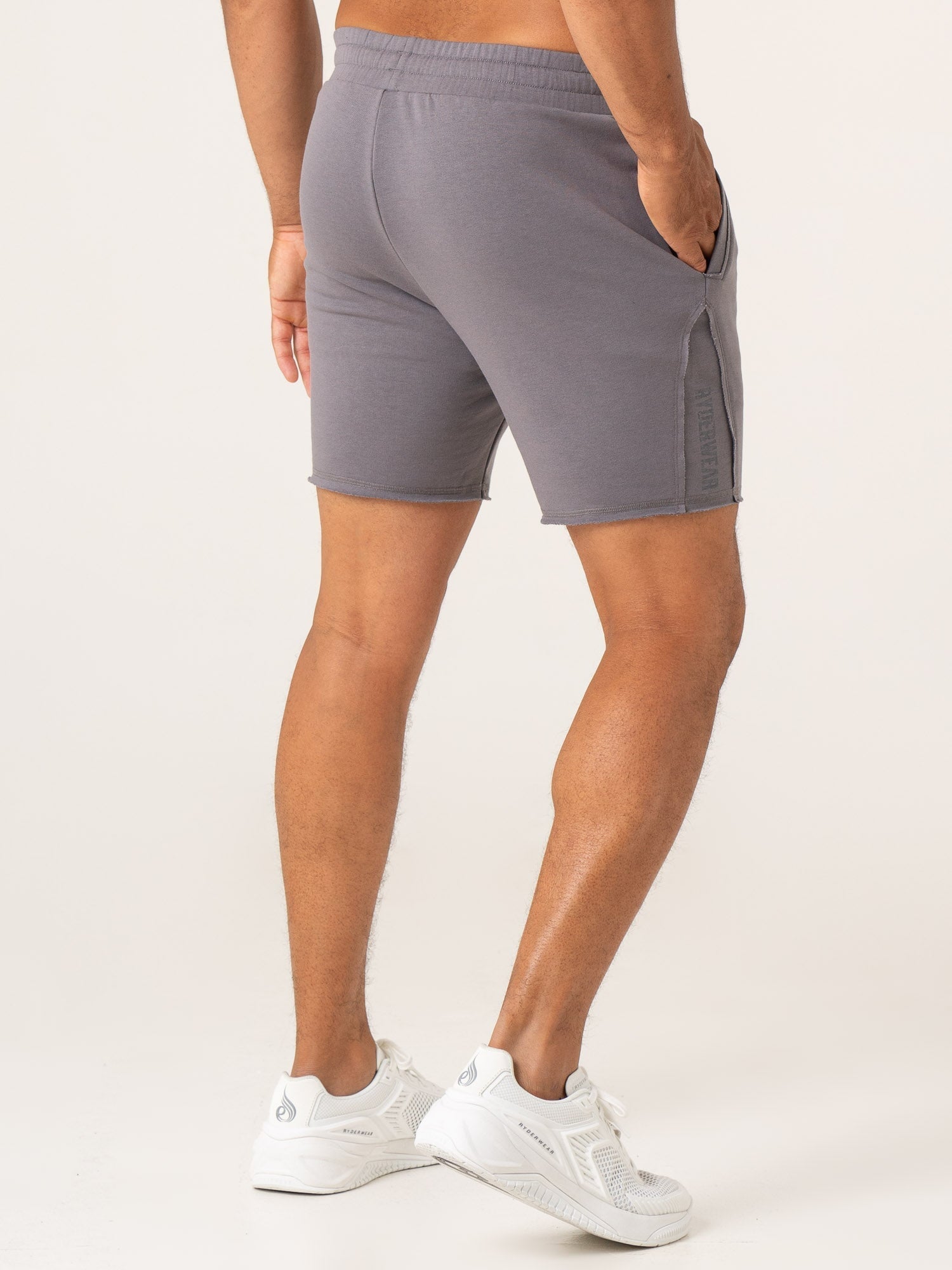 Force 6 Track Shorts for Men - Breathable Running Shorts with Pockets - Charcoal Gray Athletic Shorts for Gym, Jogging & Workout