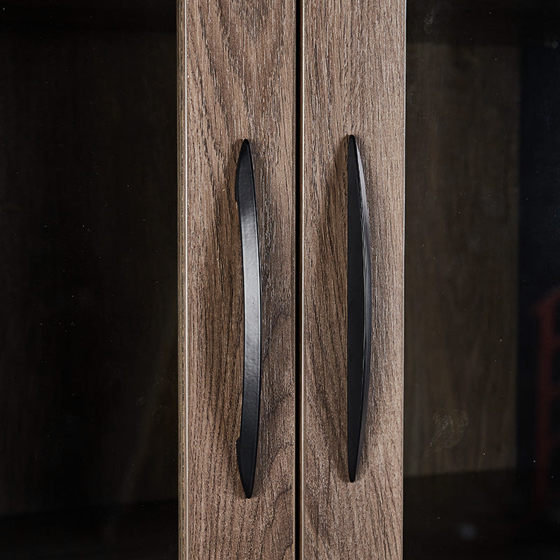 REGGIE 160cm Display Unit - Warm Oak & Black Finish for Living Room, Bedroom, or Office Storage