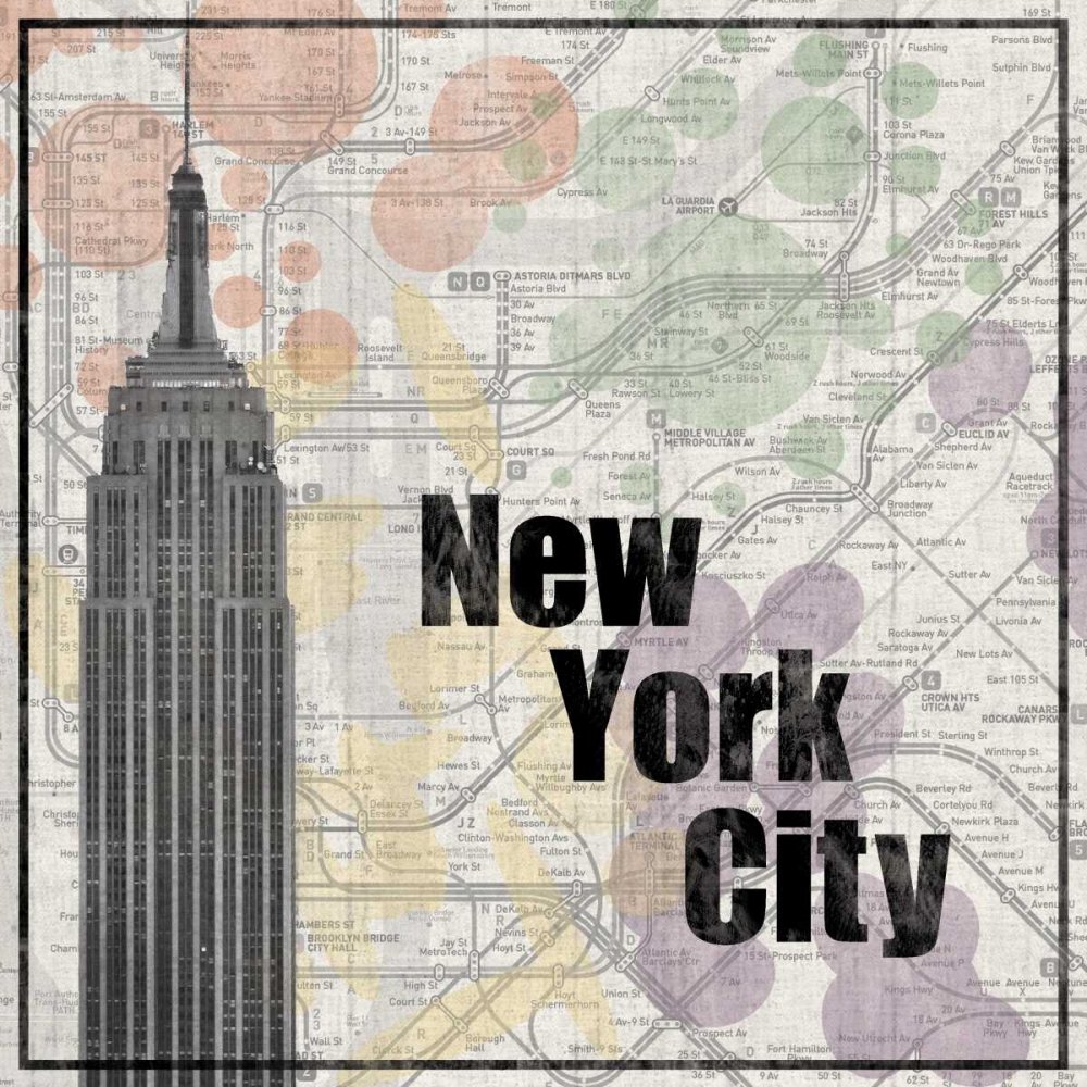 Lauren Gibbons NYC Train Fine Art Print - 19x19 Inch Travel Poster for Wall Decor - Perfect for Home, Office & Gift Giving